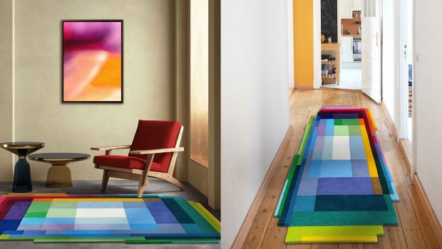 The Chromatic Pixels Rug and Runner by Sonya Winner Rug Studio