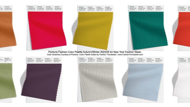 Pantone Fashion Color Palette Autumn/Winter 2024/25 for New York Fashion Week.