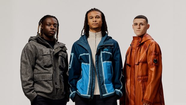 Manchester City players Jérémy Doku, Nathan Ake and Phil Foden starring in the C.P. Company's FW024 campaign. Photography by Neil Bedford, courtesy of C.P. Company.