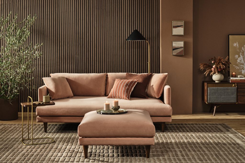 Joybird x Pantone - Lewis Sofa, Royale in Pantone 17-1230 Mocha Mousse