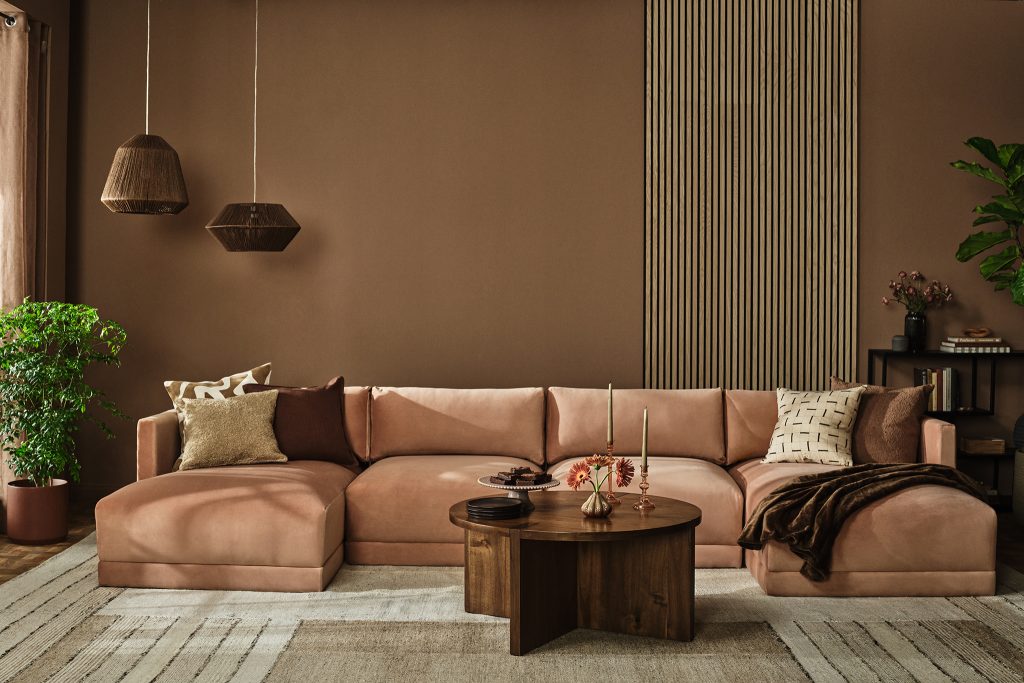 Joybird x Pantone - Maurice Modular Grand U-Chaise Sectional, Royale in Pantone 17-1230 Mocha Mousse